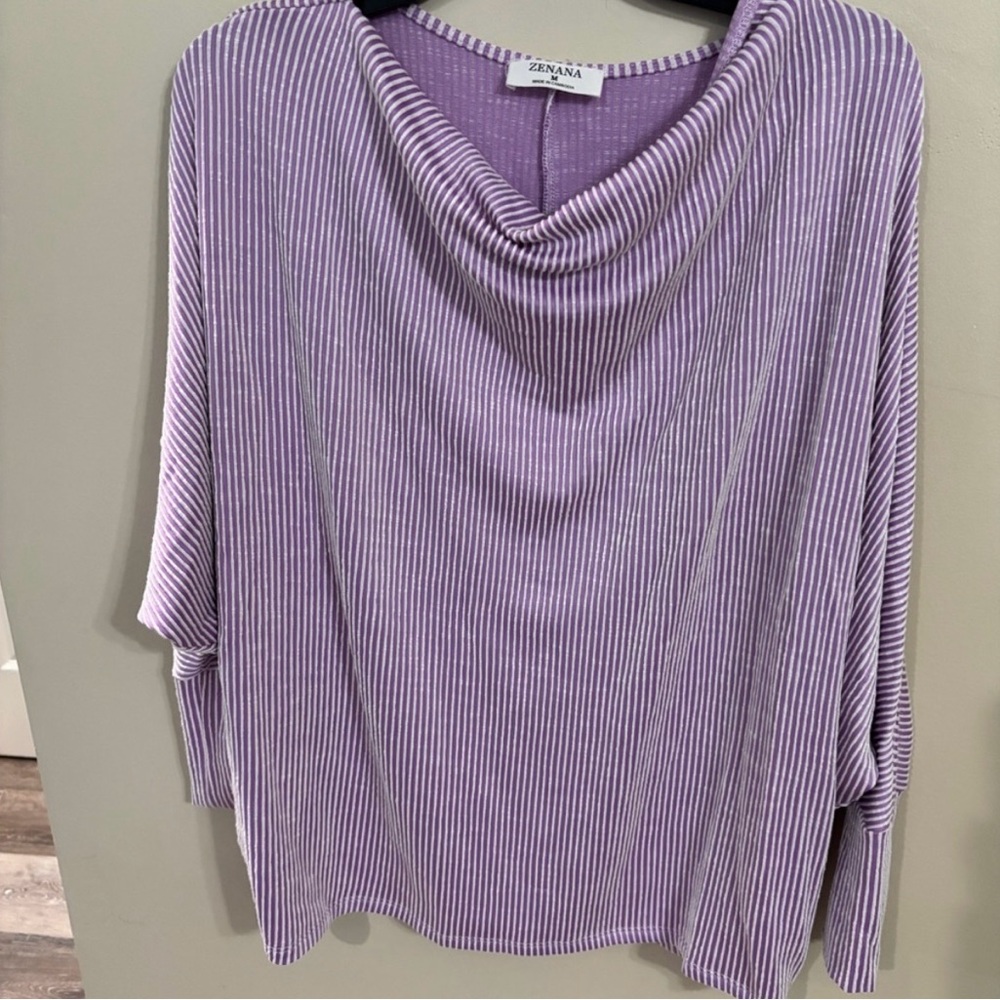 Zenana Purple Striped Women's top